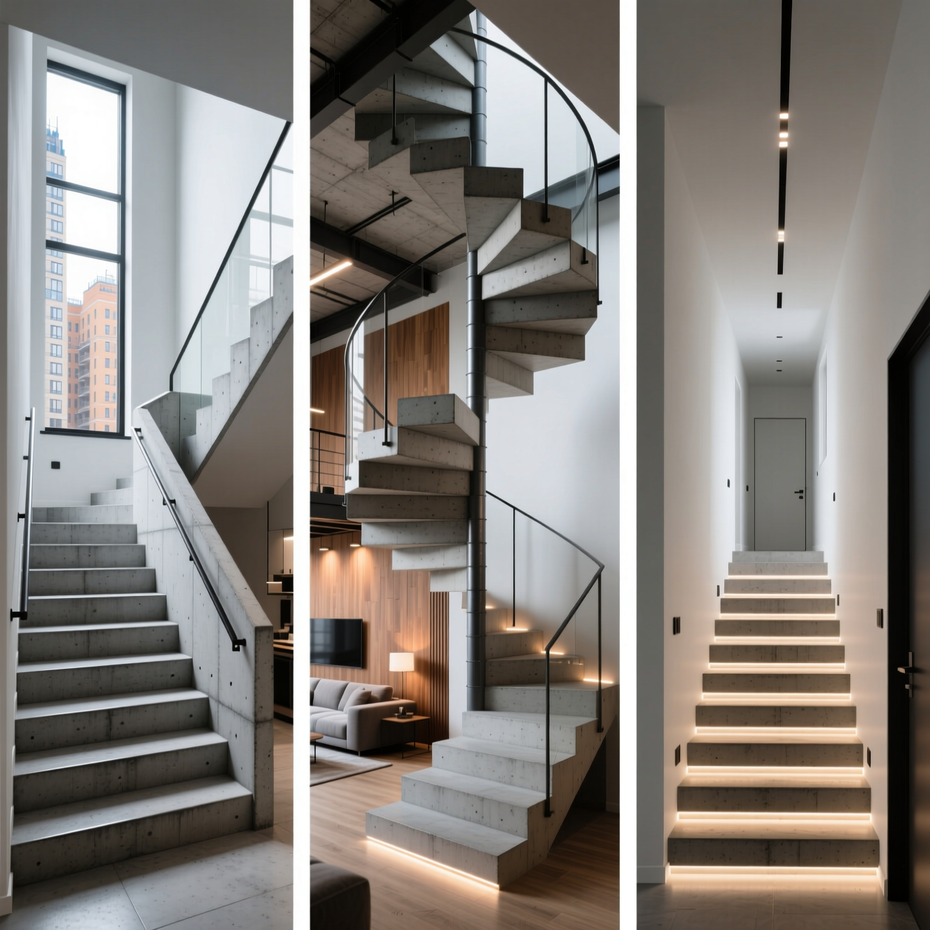Типы наиболее популярных бетонных лестниц