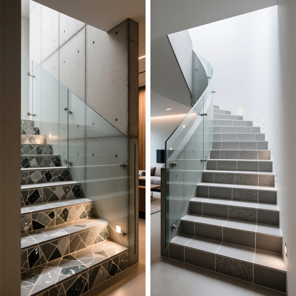 Материалы для облицовки монолитных лестниц