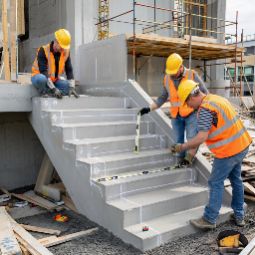 Разметка монолитной бетонной лестницы