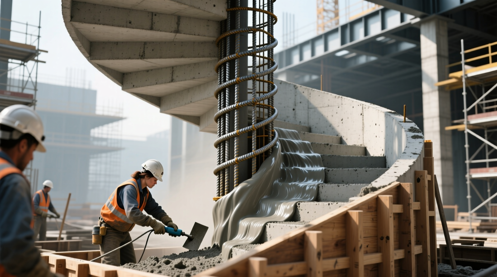 С чего начинается винтовая бетонная лестница —этапы от «АртПодъем»