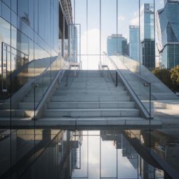 Зеркальные бетонные лестницы