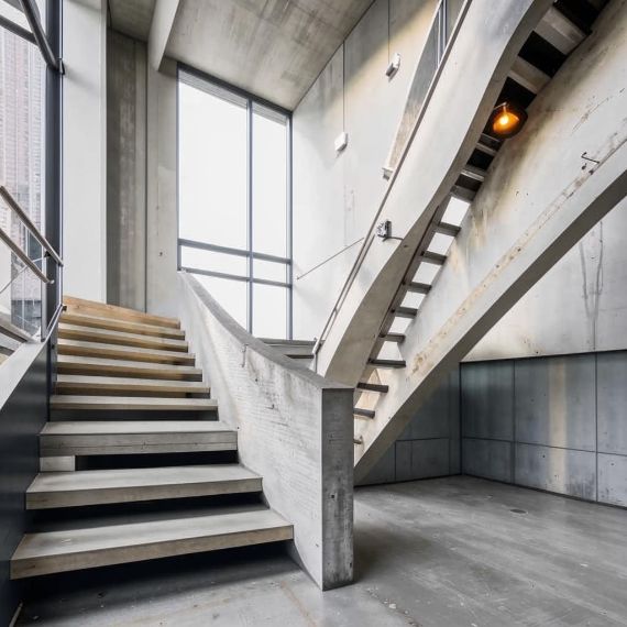 Бетонные винтовые лестницы стиле лофт