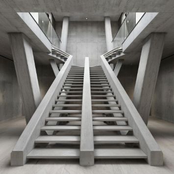 Лестница на бетонном косоуре