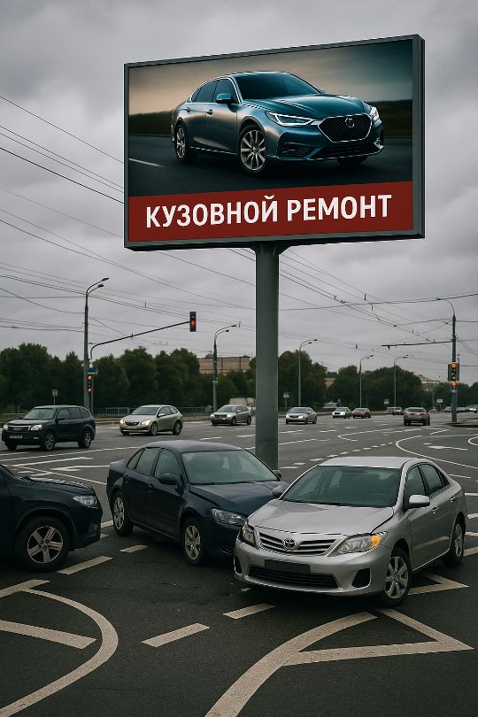 Рекламный щит на нужном месте