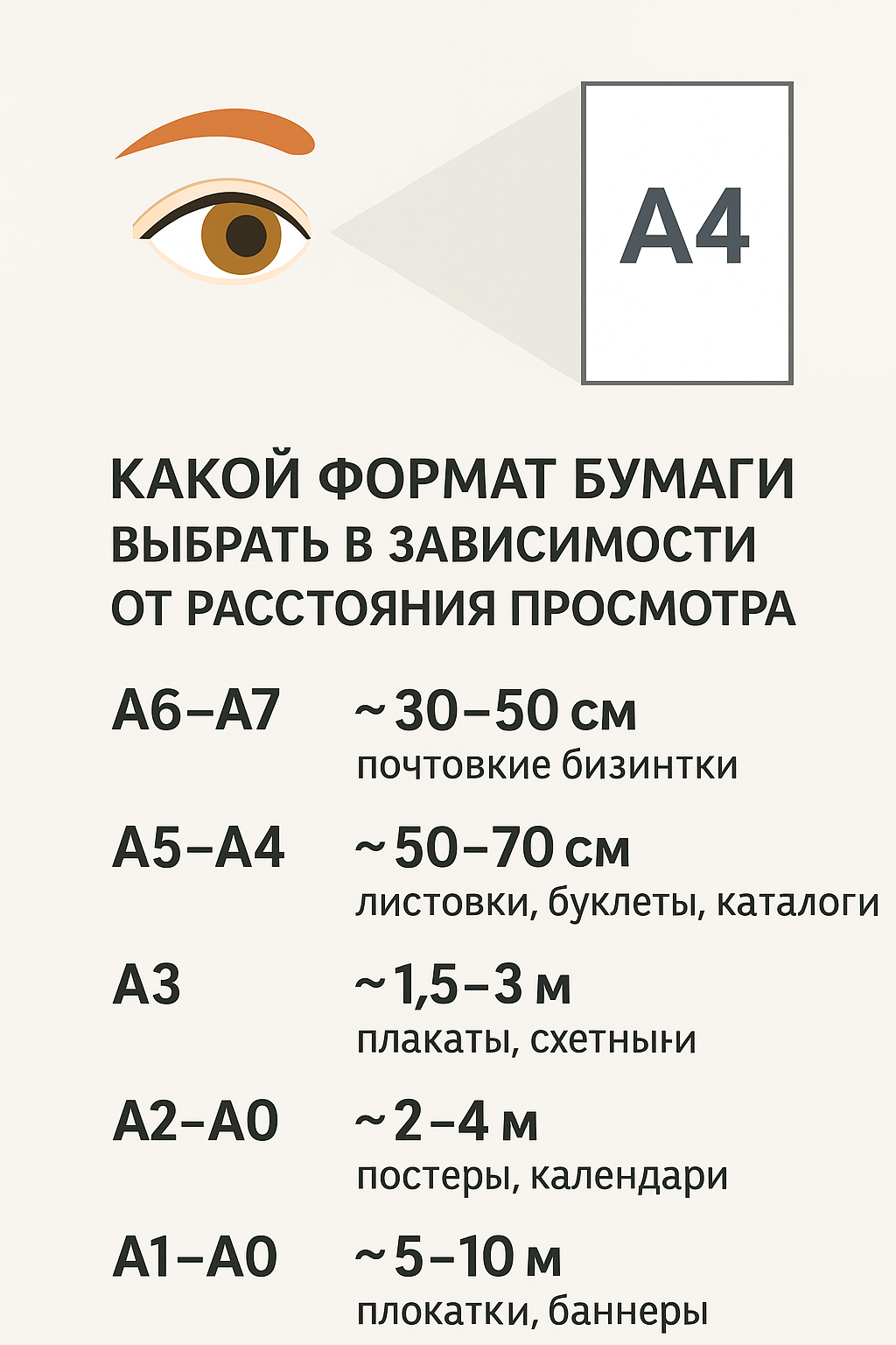 Расстояние просмотра в зависимости от формата носителя