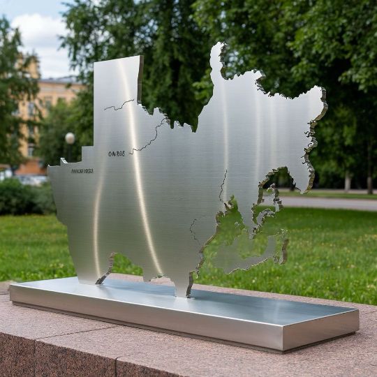 Изделие из нержавеющей стали, дизайнерская скульптура, для торгового центра, металлические скульптуры, изделия из полированной нержавеющей стали на заказ. Парковая фигура, городская скульптура, Полигональная.