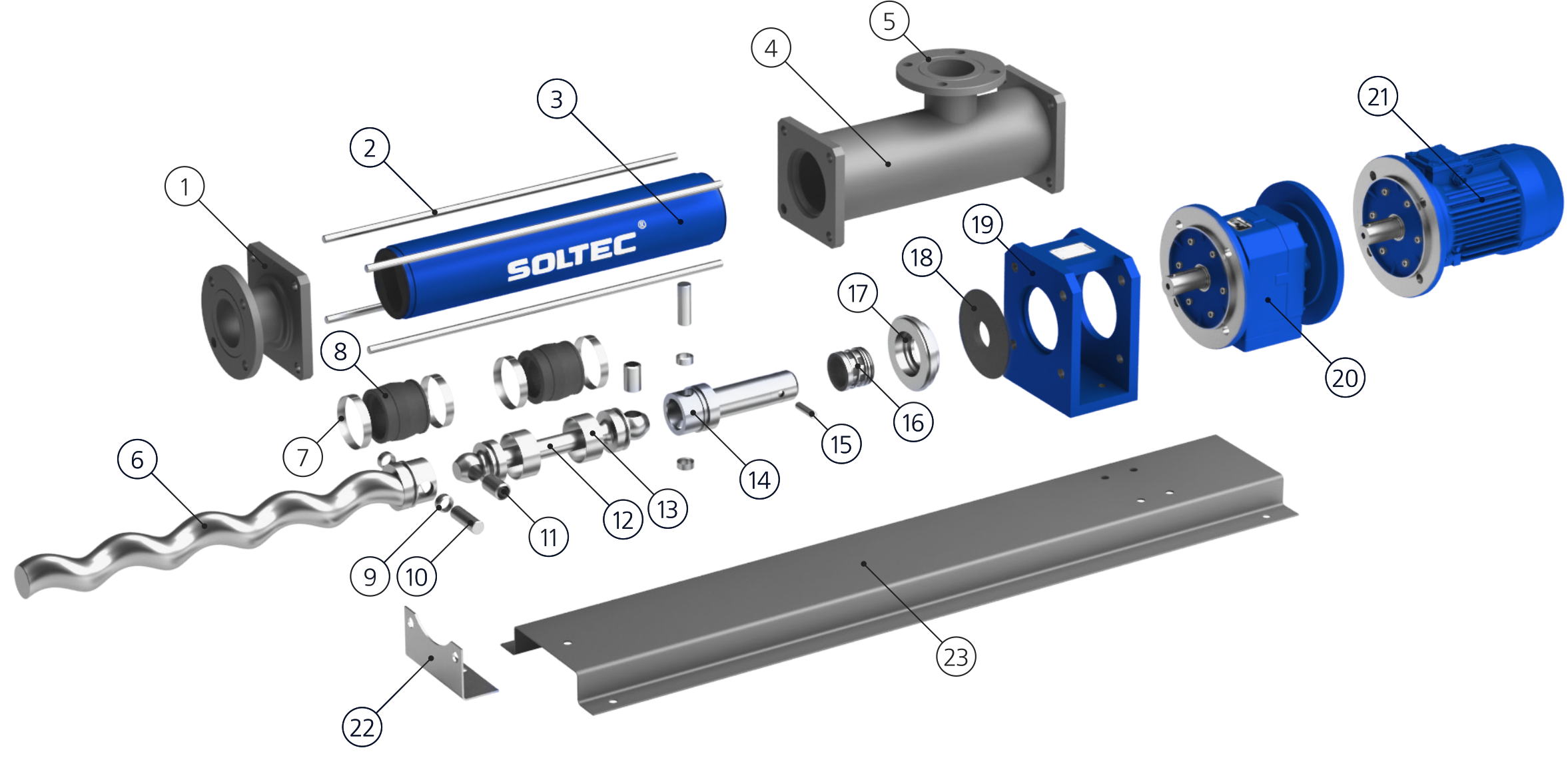 Деталировка горизонтального насоса SOLTEC ®