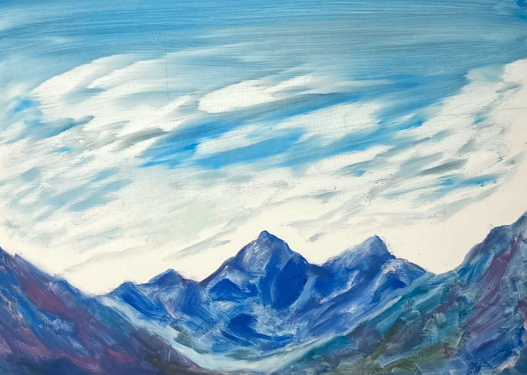 УТРЕННЯЯ ПРОХЛАДА /специальная бумага, масло /39х54/2025