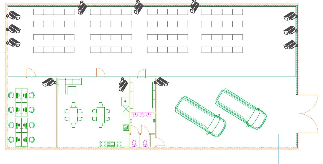 схема расположения камер видеонаблюдения