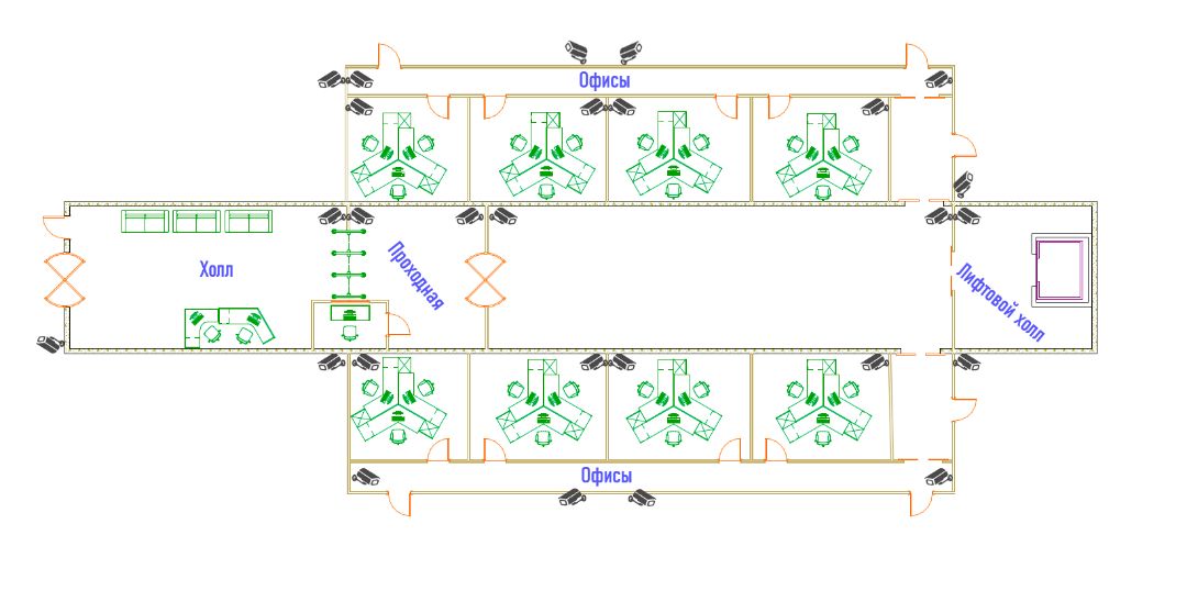 схема расположения камер видеонаблюдения
