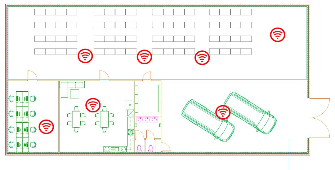 схема расположения Wi-Fi оборудования