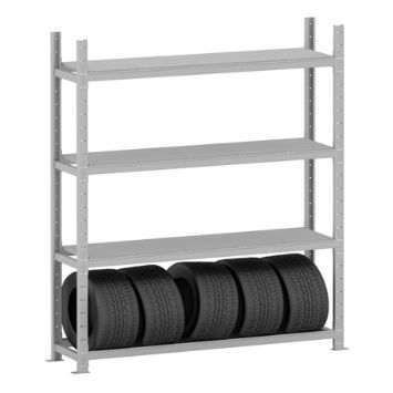 Полочный стеллаж с местом для хранения шин