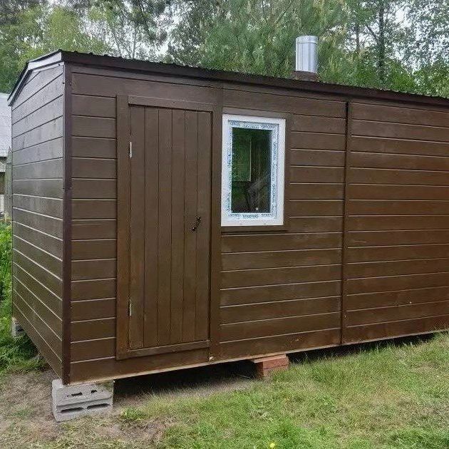Готовая каркасная баня на участке