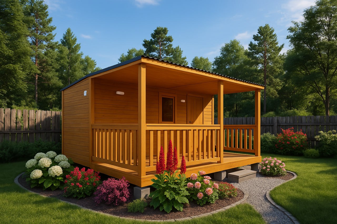 Бытовка дачная с верандой