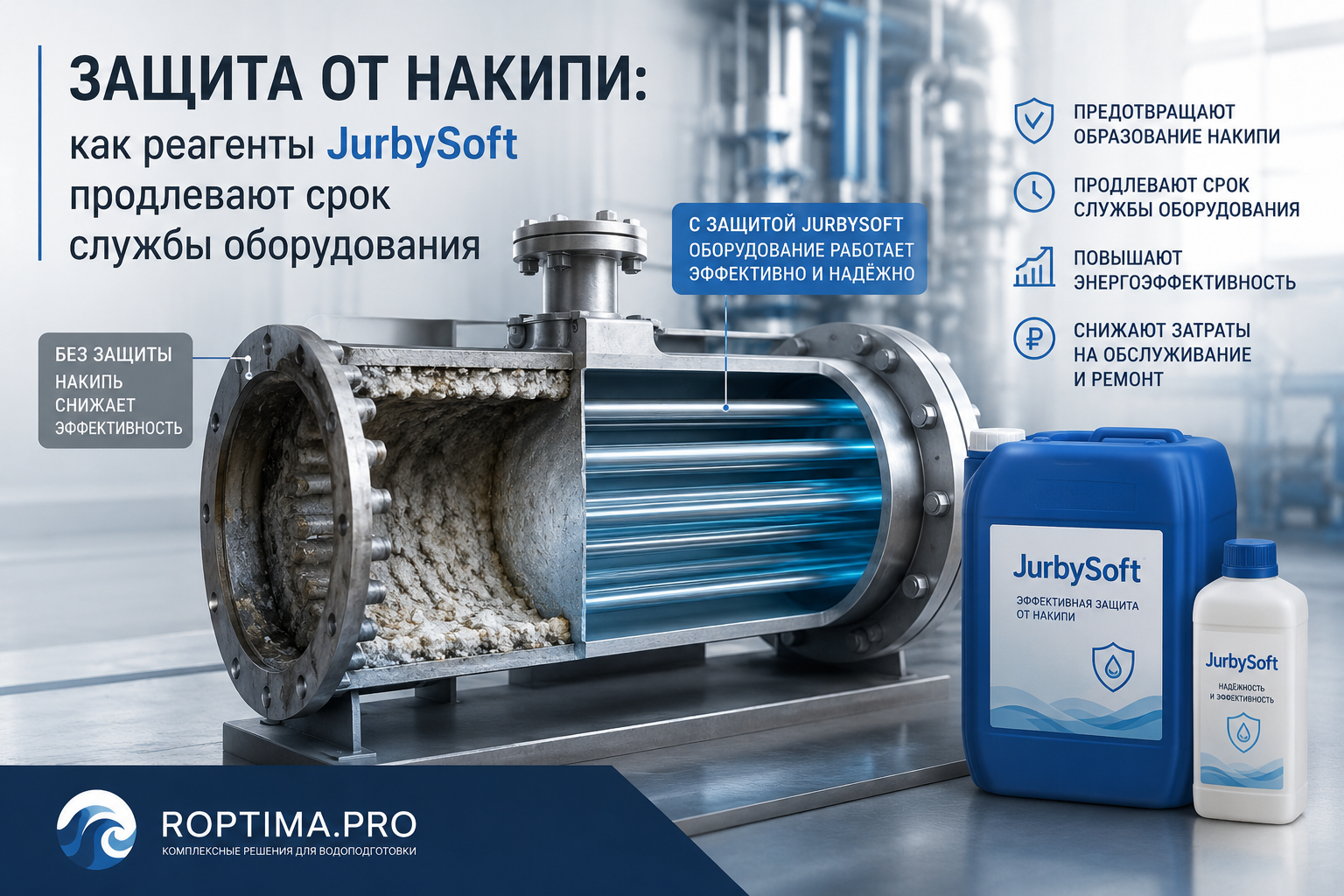 Защита от накипи: как реагенты JurbySoft продлевают срок службы оборудования