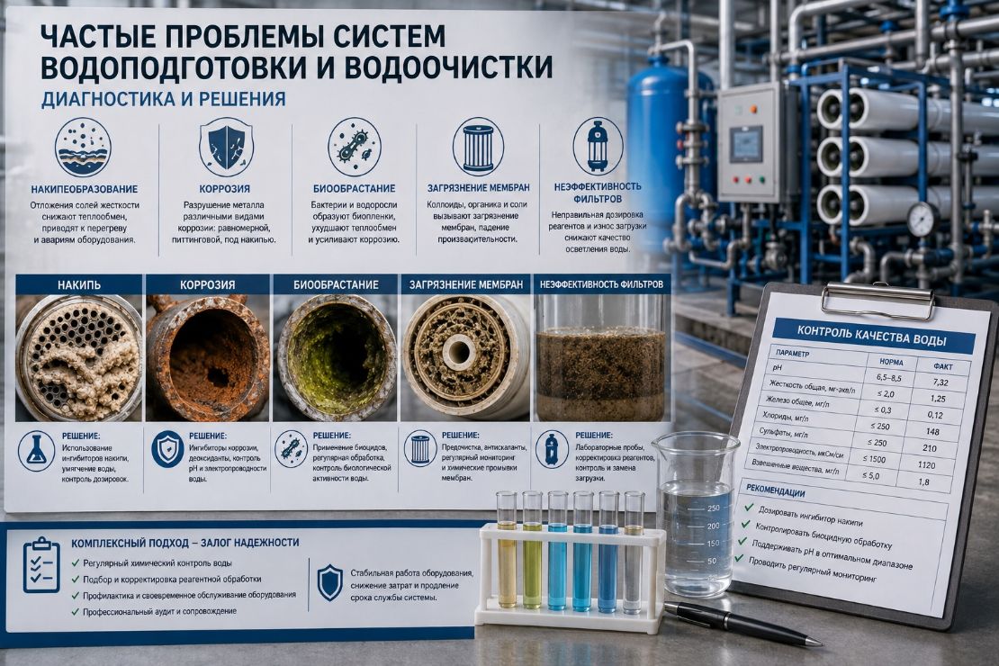 Частые проблемы систем водоподготовки и водоочистки: диагностика и решения