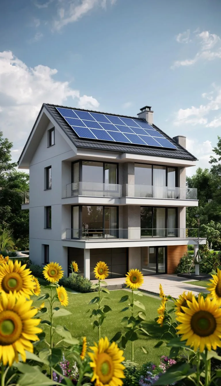 Дом с солнечными батареями