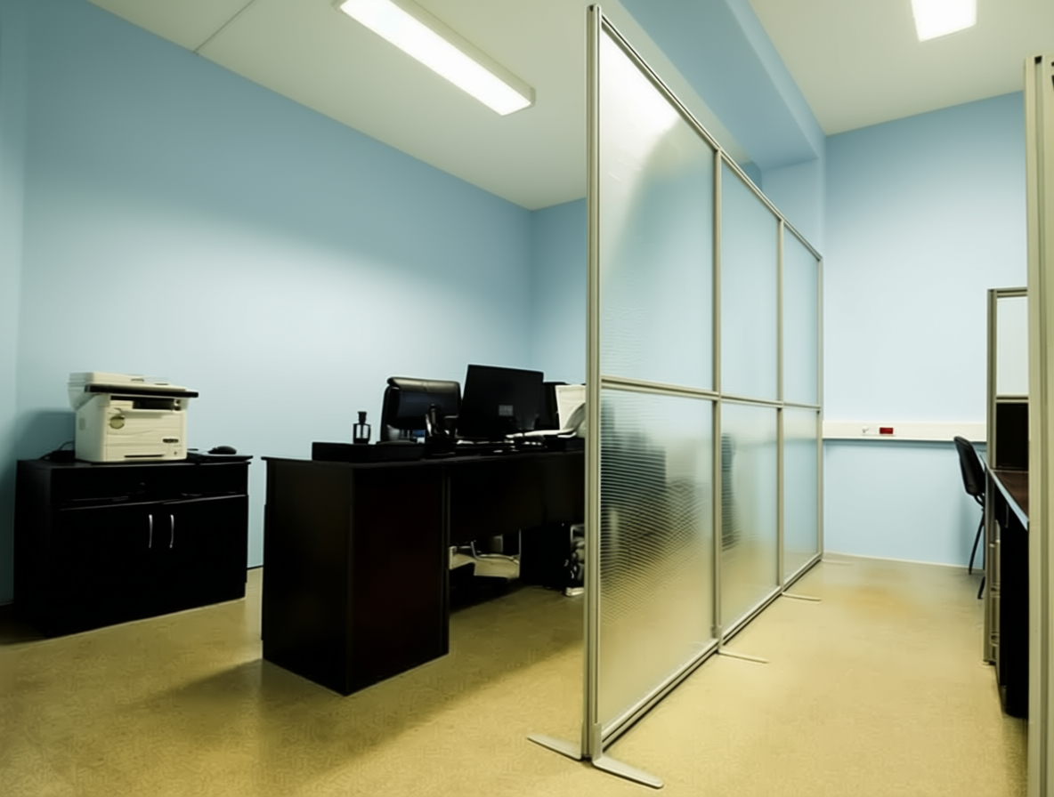 Мобильная перегородка со стеклом
