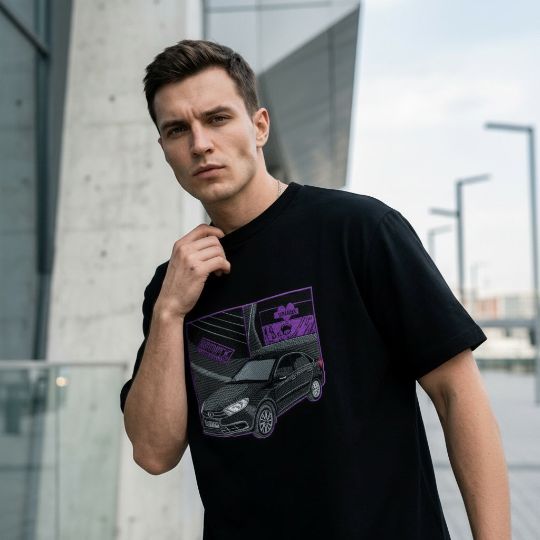 Заказ вышивки автомобиля на футболке