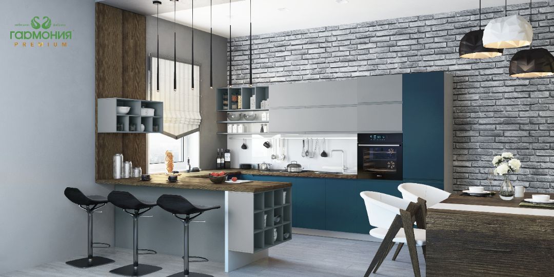 Интегра светлый бетон + пыльный синий