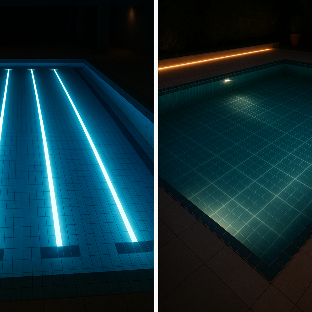 подсветка дорожки для бассейна