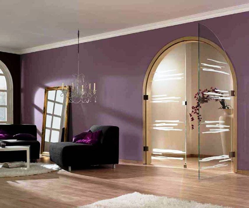 Распашная маятниковая стеклянная дверь