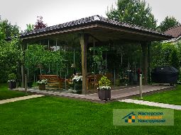 Уютная летняя кухня с печью