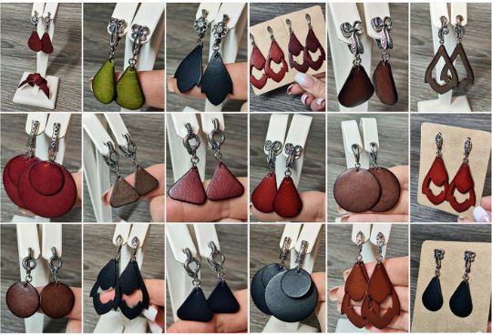 Кожаные серьги