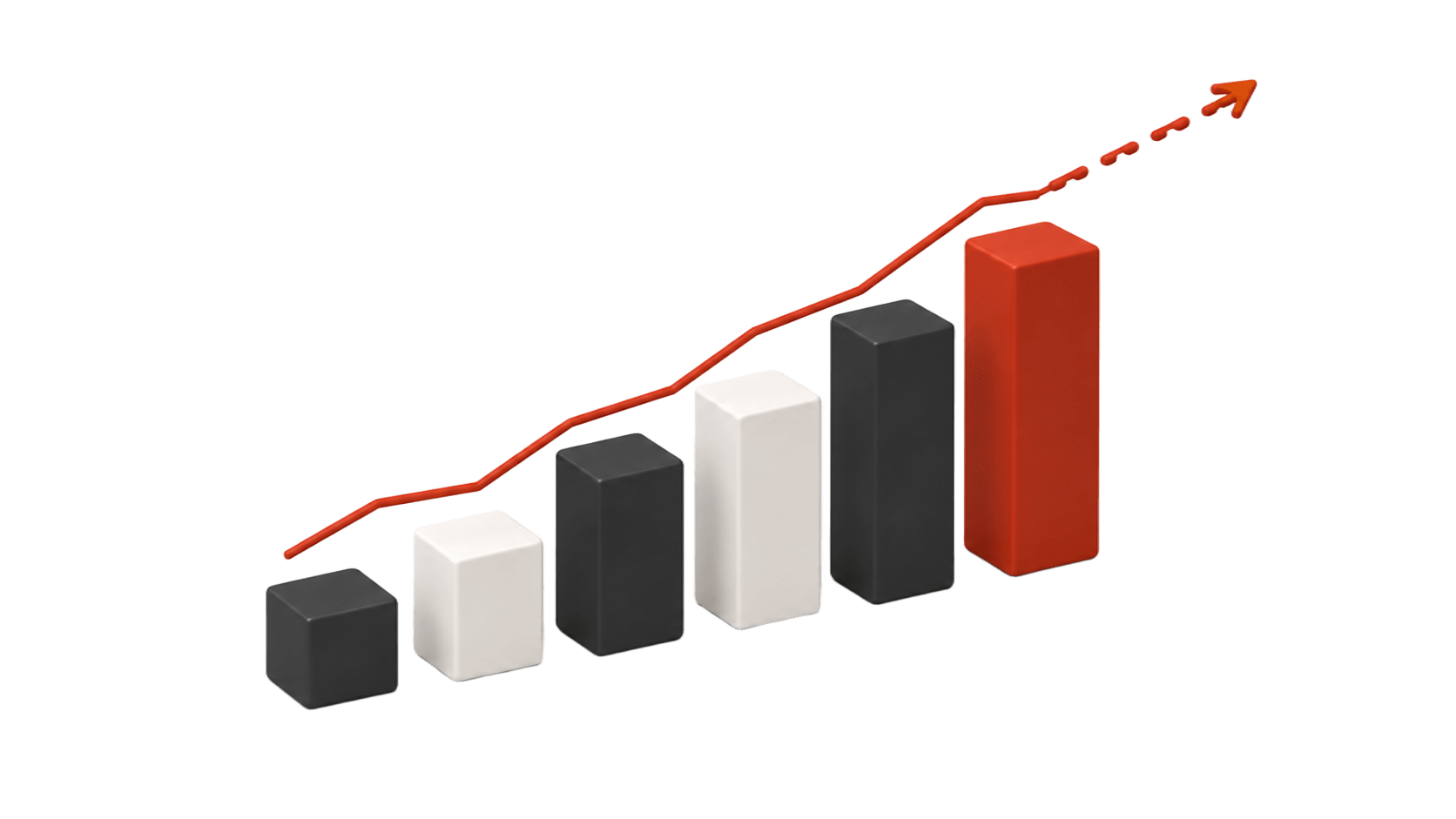 Схема финансового прогноза: график с линией тренда и прогнозным периодом