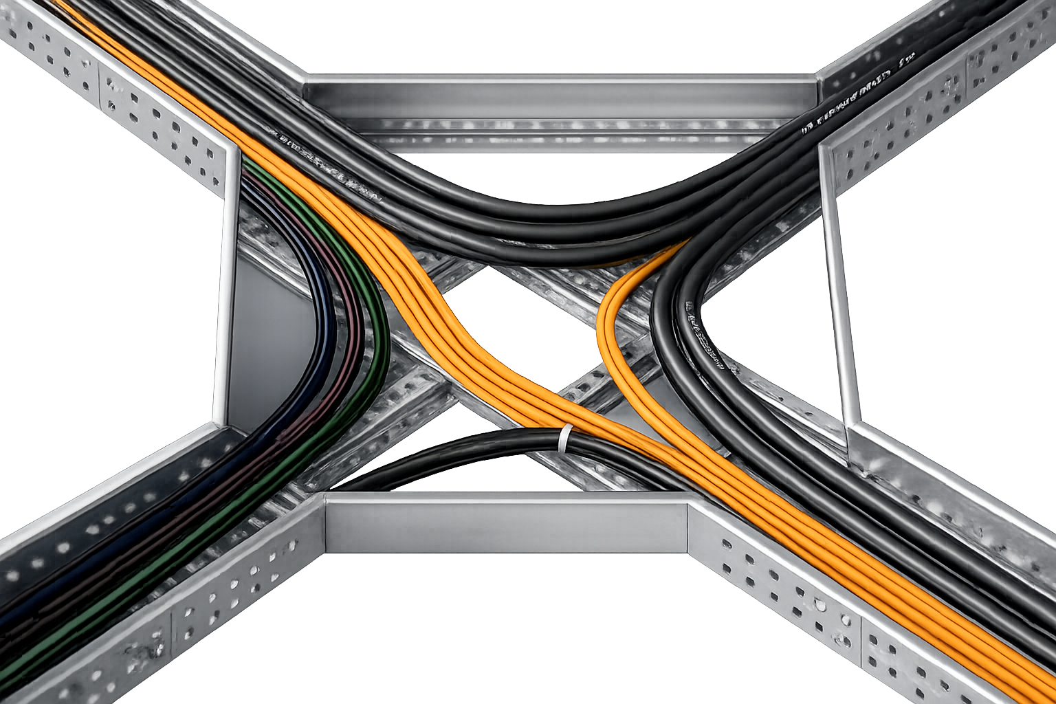 Металлические кабеленесущие лотки для прокладки силовых и слаботочных кабелей