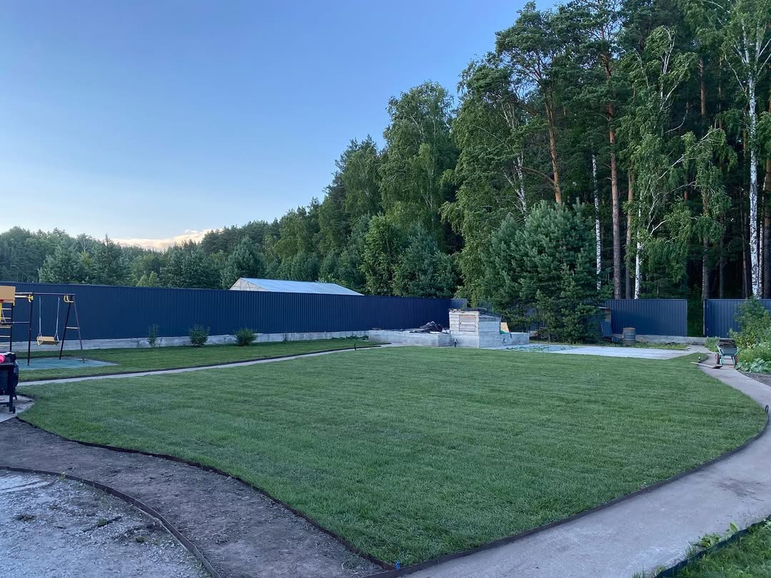 Монтаж настоящего газона в Ярославле фото 2 после