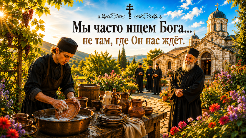 ✝️ Дорогие друзья, Молодой послушник мечтал проводить дни только в храме. Он представлял долгие молитвы, чтение святых книг и духовные беседы. Но старец дал ему неожиданное послушание: - Сегодня будешь мыть посуду. На следующий день - чистить картошку. Потом - носить воду. Через месяц ученик не выдержал: - Отче, а когда начнётся настоящая духовная жизнь? Старец посмотрел на него и улыбнулся: - Она началась в тот день, когда ты впервые взял в руки грязную тарелку и сделал это с любовью. Мы часто ищем Бога в необыкновенном. А Он очень часто ждёт нас в самых обычных делах. Хорошего воскресенья! ☦️ #Православие #ПравославнаяЦерковь #ПравославнаяЖизнь #Вера #Христианство #Евангелие #СвятыеОтцы #ДуховнаяЖизнь #ПравославнаяМудрость #Размышления #Воскресенье #Orthodox #Orthodoxy #OrthodoxAfrica #Faith #Christianity #SouthAfrica #Sunday #Hope #God