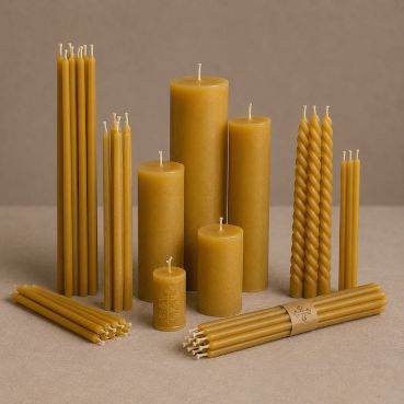 Candles - Buy Orthodox candles in South Africa. Candles are the most essential item of Orthodox worship - the soft light of beeswax candles accompanies daily prayer, church services and memorials. Orthodox believers light candles as an offering of prayer and devotion, at home and in the temple. Thin candles are lit for daily prayer; medium candles stand before icons in the home prayer corner; large church candles are used during services and memorials. Orthodox worship is a feast for the senses, and the faithful bring these traditions into their homes as well as the temple. We deliver nationwide across South Africa, with local delivery in Pretoria and Johannesburg and prices in South African Rand. Bring the light of Orthodox prayer into your home with Orthodox Africa.
