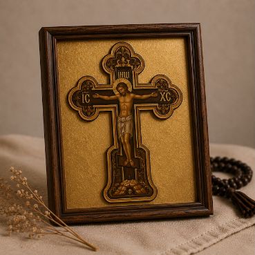 Cross — Buy Orthodox cross in South Africa. The Orthodox cross — the symbol of Christ's victory over death — is central to Orthodox Christian life. A blessing cross is worn as a sign of faith and protection; our handcrafted crosses are available in wood, silver and gold. A wooden cross is warm and humble, ideal for the home and the prayer corner; a silver or gold cross is a beautiful and enduring gift for a godchild, a spouse or a dear friend — perfect for a baptism or a wedding. We also carry small devotional crosses for home and travel. Every order is prepared with care and prayer. Order online and we will deliver to your door anywhere in South Africa. Prices in ZAR. Discover Orthodox faith and worship with Orthodox Africa — the first online Orthodox goods store for Southern Africa.