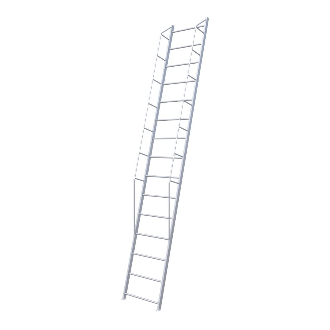 Эталон Лестница приставная алюминиевая ЛПА с поручнем