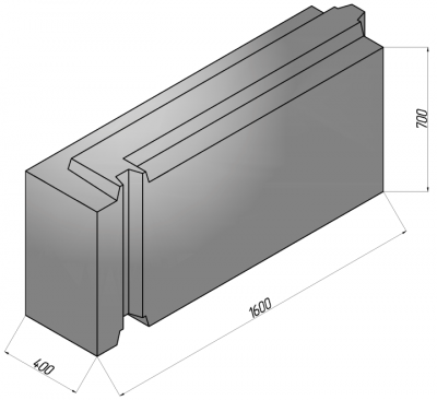 Мегаполистиролблок «паз-гребень» «Угловой»