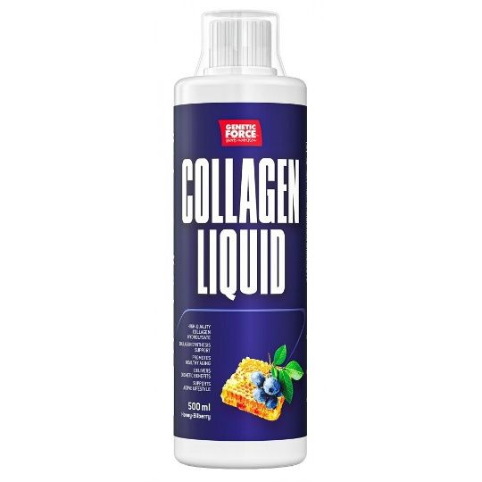 ENETIC FORCE COLLAGEN LIQUID – это жидкий концентрат высококачественного гидролизованного коллагена Fortigel®, который производится в Германии из чистого сырья. Продукт имеет нейтральный вкус, обеспечивает быстрое усвоение и высокую эффективность.

ОСНОВНЫЕ ДОСТОИНСТВА:

– Высококачественный гидролизат коллагена, эффективность которого проверена на практике.

– Способствует восстановлению суставов при повышенных физических нагрузках, обеспечивает спортивное долголетие, помогает сохранить молодость и красоту.

– В жидкой форме.

ПОДРОБНЕЕ О ПРОДУКТЕ. Боль в суставах – распространенное явление, особенно среди спортсменов и пожилых людей. Эластичность суставных хрящей снижается из-за травм и в процессе старения. С возрастом также снижается эластичность кожи. Основные причины этих процессов – медленное восстановление, характерное для соединительнотканных органов в целом, снижение обменных процессов с возрастом, недостаточное белковое питание, нехватка некоторых витаминов и микроэлементов. Основным структурным компонентом соединительной ткани и внеклеточного матрикса организма является коллаген – самый распространенный белок в организме человека. Длинные молекулы коллагена образуют фибриллы, обладающие высокой прочностью на разрыв. Отличительной чертой коллагена является его аминокислотный состав, богатый глицином (27%), пролином (11%) и гидроксипролином (10%). Коллаген синтезируется в организме и не может усваиваться из пищи в своём естественном виде, но для этого нужно повышенное количество указанных аминокислот, которых может не хватать в повседневном рационе. Поэтому приём гидролизованного коллагена обеспечивает поступление в организм большого количества аминокислот, необходимых для синтеза коллагена, что помогает эффективному восстановлению и регенерации хрящей, суставов, сухожилий и связок после физических нагрузок, способствует укреплению костей и суставов, их подвижности, улучшает эластичность кожи и кровеносных сосудов, предотвращает появление морщин и её провисание, укрепляет волосы и ногти.

В состав GENETIC FORCE COLLAGEN LIQUID входят также важные микронутриенты, стимулирующие выработку коллагена и поддерживающие здоровье тканей: витамины С и B6 являются кофакторами синтеза коллагена, цинк участвует в метаболизме белков и аминокислот, витамин Е оказывает мощное антиоксидантное и нейропротекторное действие. 