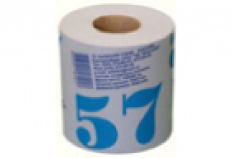 Туалетная бумага «57» на втулке белая теснение перфорация