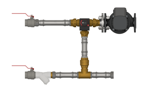 Смесительный узел с плавным управлением без байпаса для вентиляции СУ 40-120-25.0-24