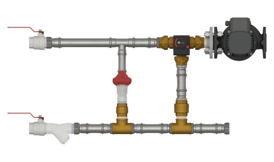 Смесительный узел для вентиляции с байпасом с плавным управлением  СУБ 40-120-25.0-24