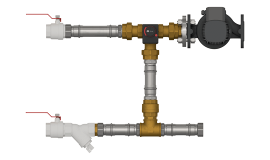 Смесительный узел для вентиляции с плавным управлением без байпаса СУ 50-120-40.0-24