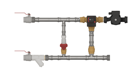 Смесительный узел для вентиляции с байпасом с плавным управлением СУБ 32-80-16.0-24