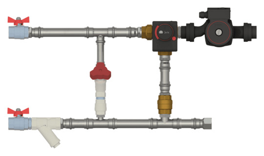 Смесительный узел для вентиляции с байпасом с плавным управлением СУБ 25-60-4.0-24