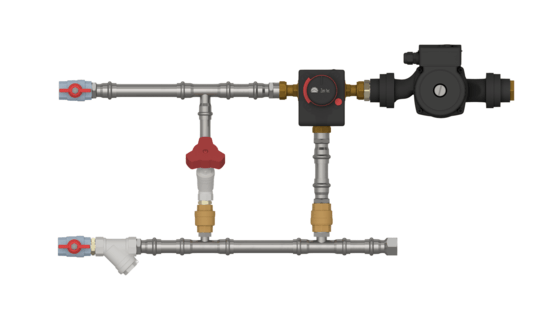 Смесительный узел для вентиляции с плавным управлением с байпасом СУБ 20-40-1.6-24