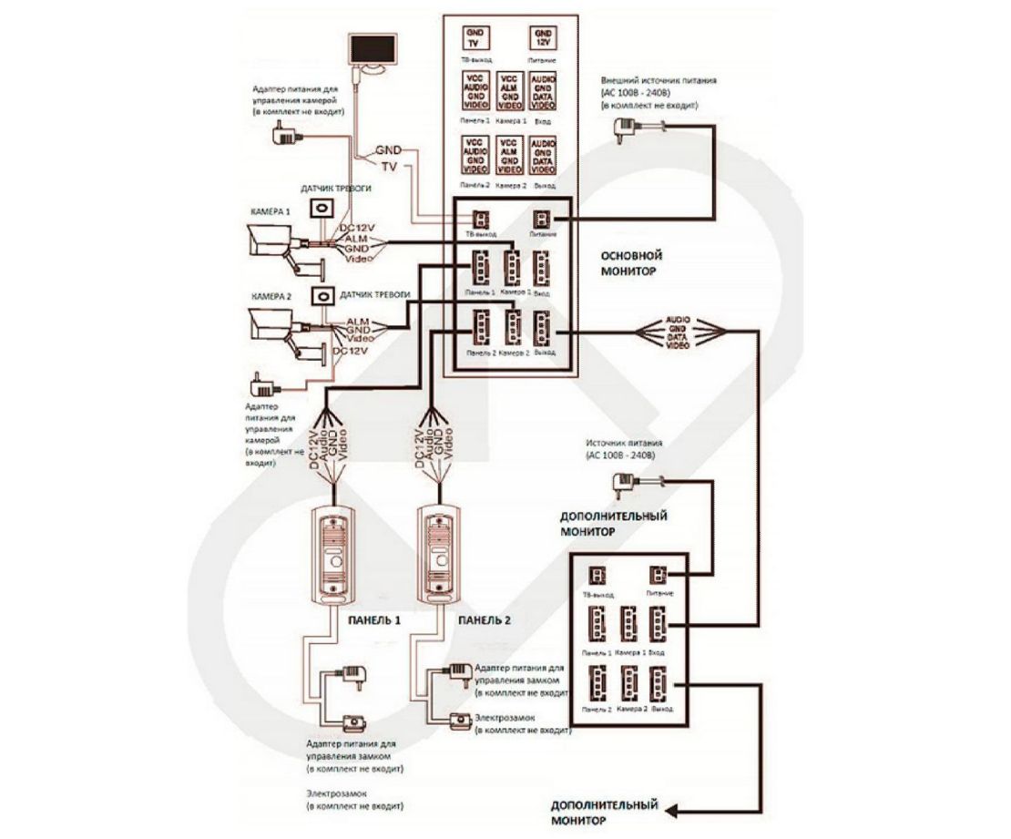 видеодомофон для дома схема подключения (98) фото
