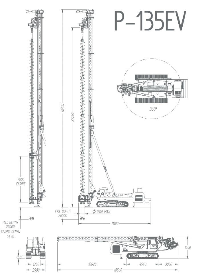Характеристики буровой установки CFA llamada p-135