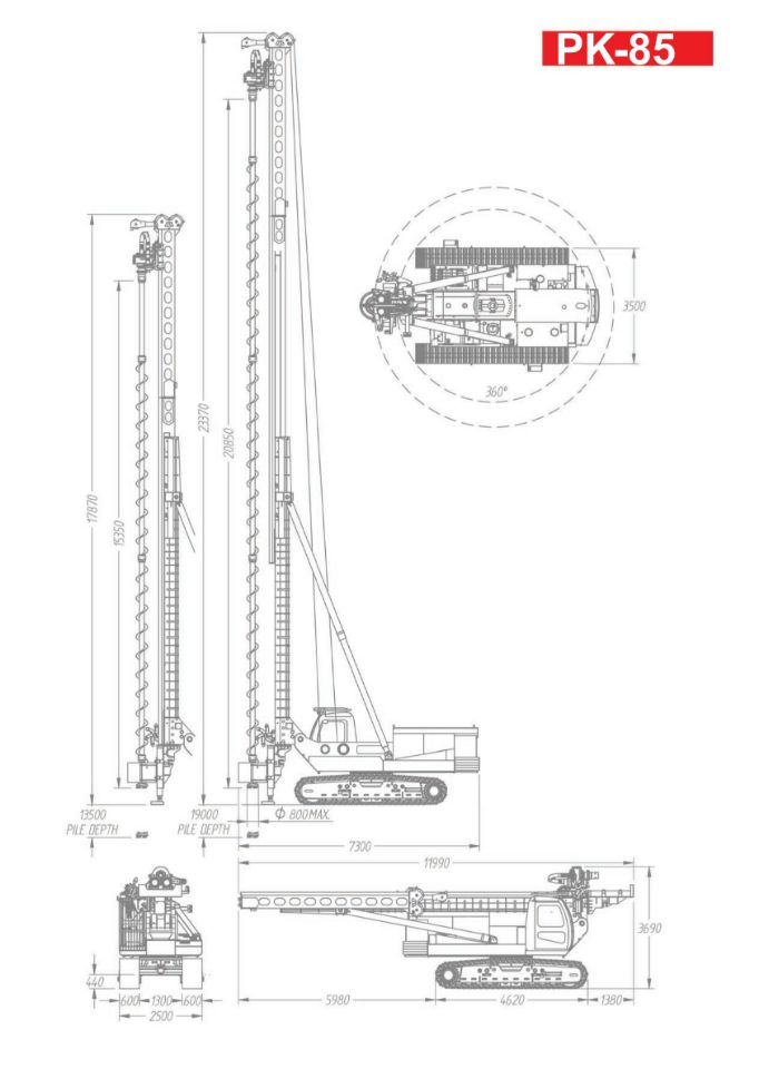 Характеристики буровой установки CFA llamada pk-85