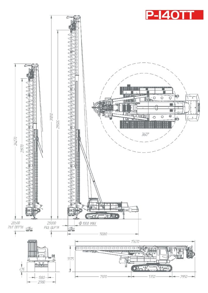 Характеристики буровой установки CFA llamada p-140