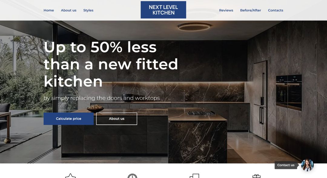 Сайт на тильде производителей кухонь в Канаде