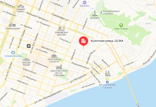Кузнечная 22/26а Саратов ГСК Маквен на карте